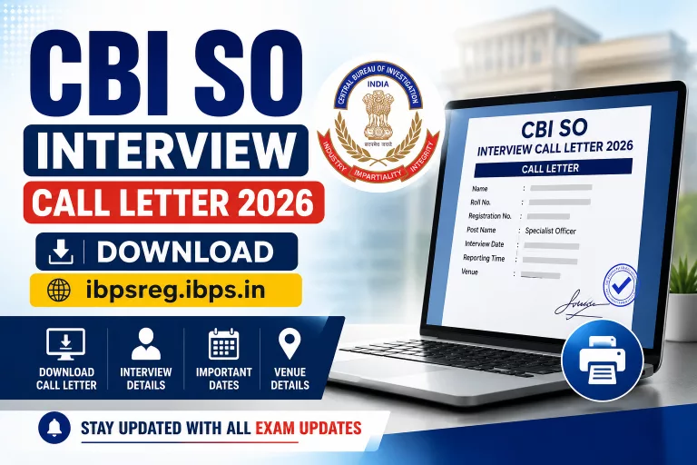 CBI SO Interview Call Letter 2026