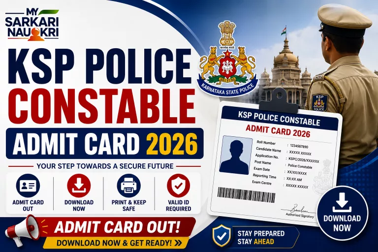 KSP Police Constable Admit Card 2026