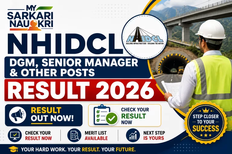 NHIDCL DGM, Senior Manager & Other Posts Result 2026