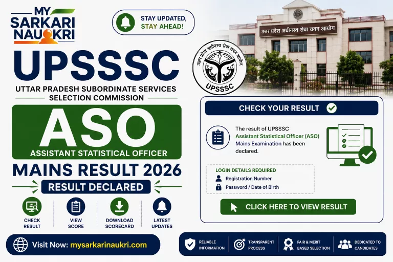 UPSSSC ASO Mains Result 2026