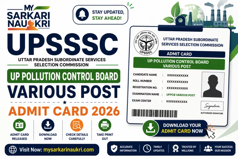 UPSSSC UP Pollution Control Board Various Post Admit Card 2026