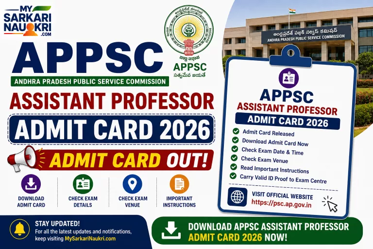 APPSC Assistant Professor Admit Card 2026