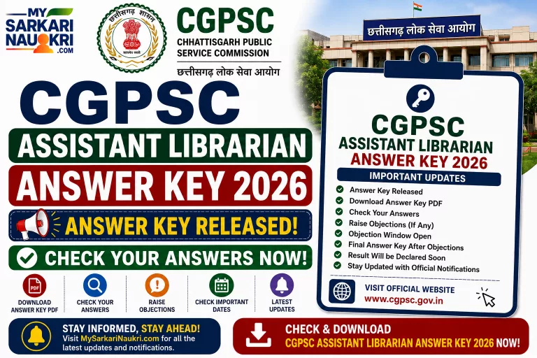 CGPSC Assistant Librarian Answer Key 2026