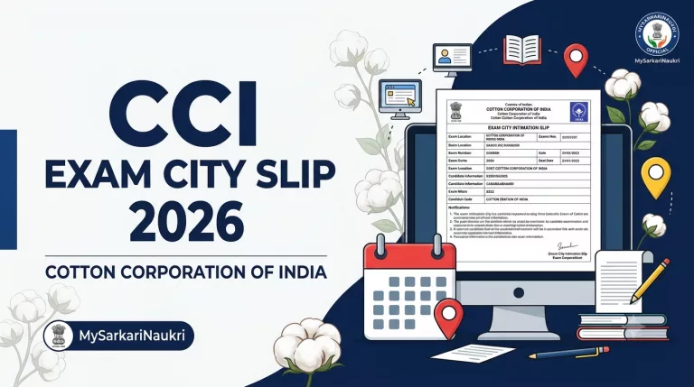 Cotton Corporation of India (CCI) Exam City Slip 2026