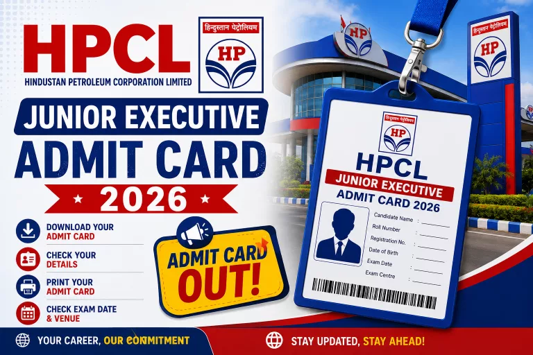 HPCL Junior Executive Admit Card 2026