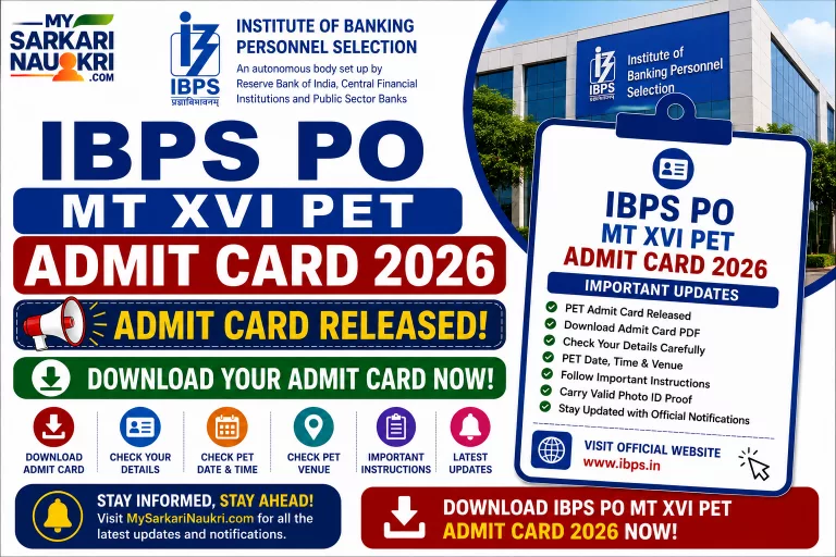 IBPS PO MT XVI PET Admit Card 2026