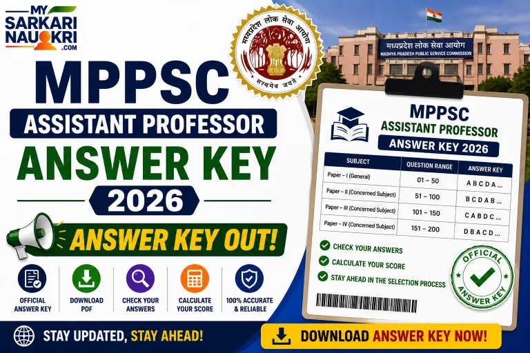MPPSC Assistant Professor Answer Key 2026