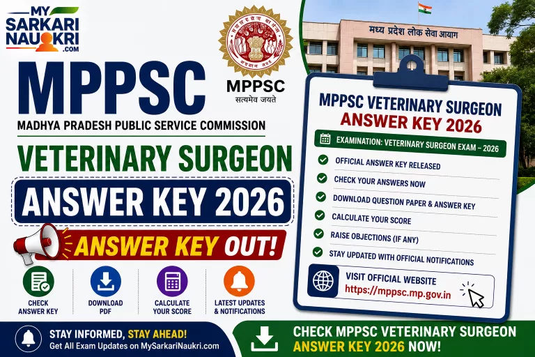 MPPSC Veterinary Surgeon Answer Key 2026