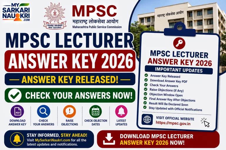 MPSC Lecturer Answer Key 2026