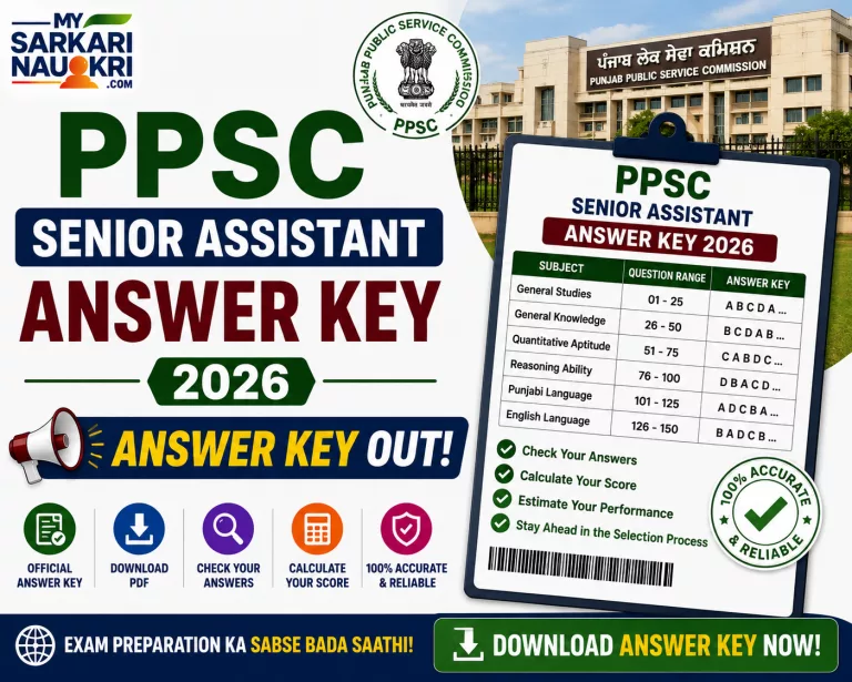 PPSC Senior Assistant Answer Key 2026