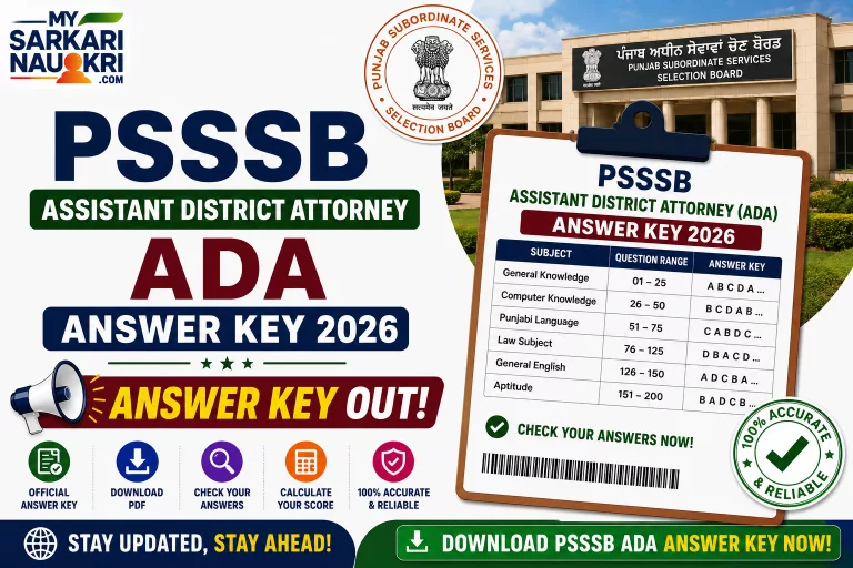PSSSB ADA Answer Key 2026