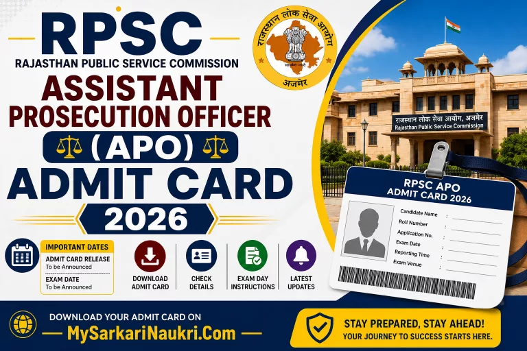 RPSC Assistant Prosecution Officer (APO) Admit Card 2026