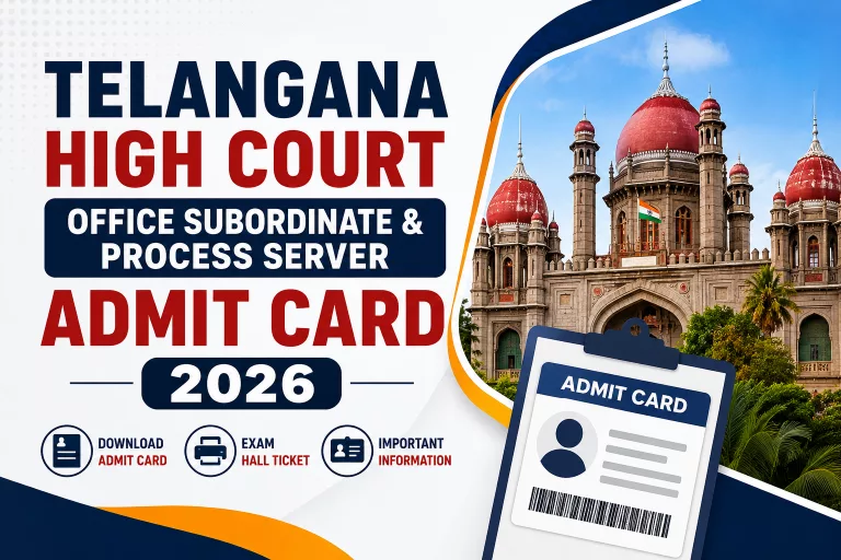 Telangana High Court Office Subordinate & Process Server Admit Card 2026
