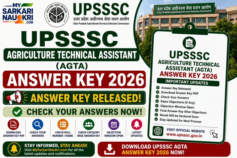 UPSSSC Agriculture Technical Assistant (AGTA) Answer Key 2026