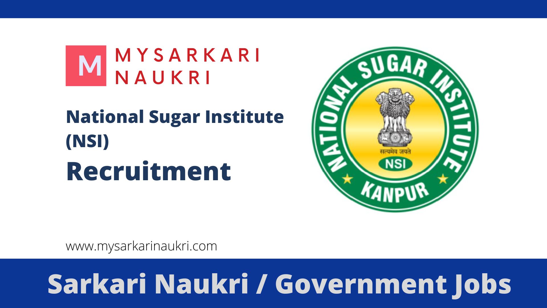 Image for National Sugar Institute Recruitment 2026 for Young Professional (Organic Chemistry) – Apply Online @ nsi.gov.in