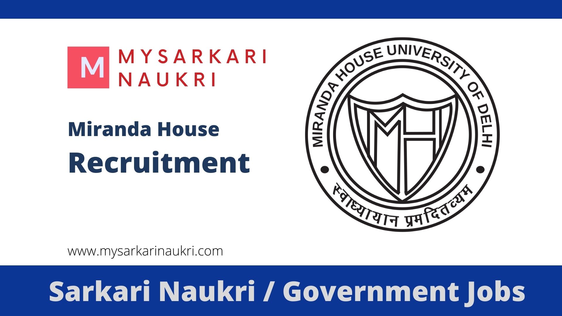 Miranda House Recruitment 2023 mirandahouse.ac.in Jobs