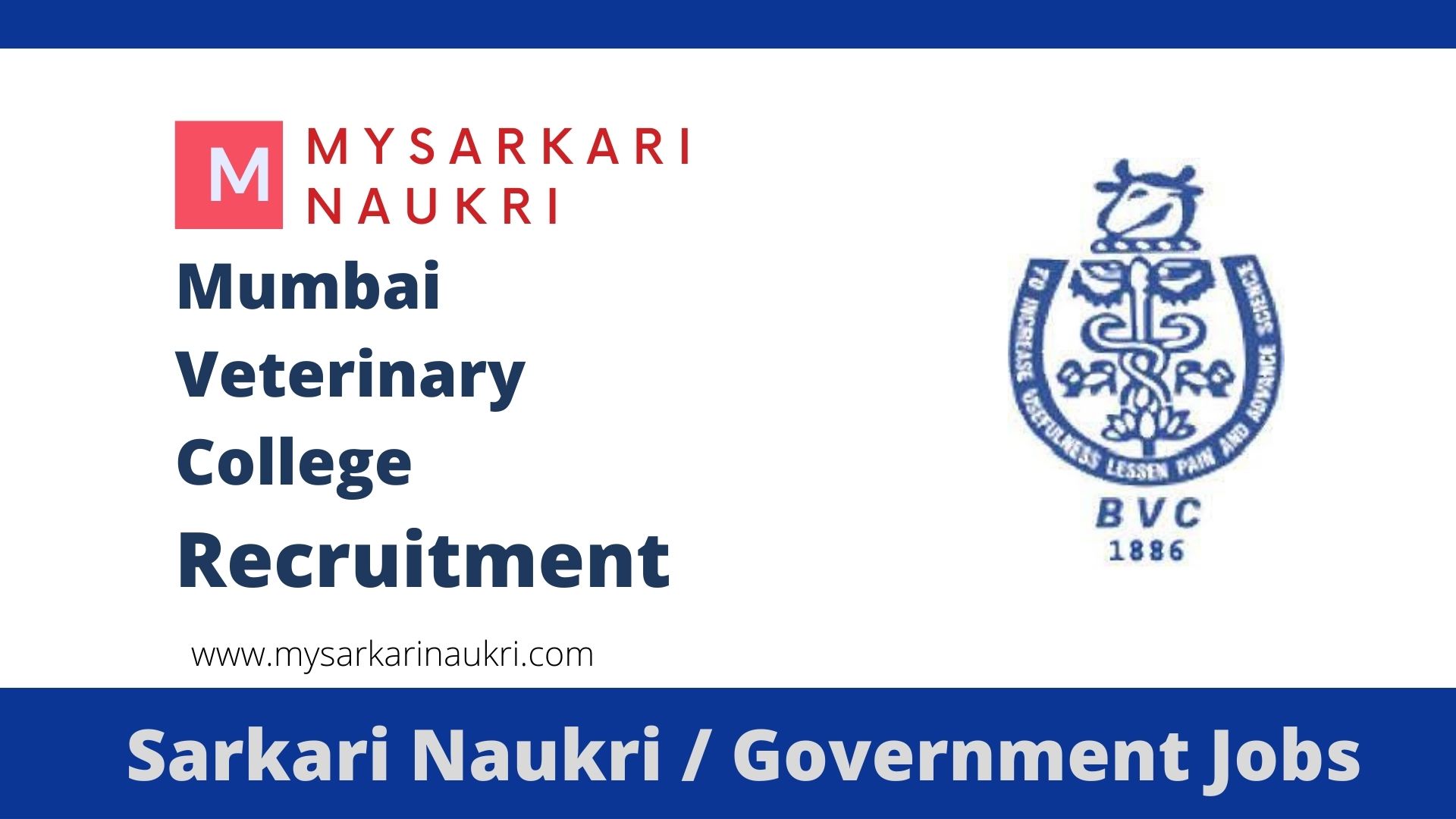 Mumbai Veterinary College Recruitment 2023 mvc.ac.in MVC Jobs