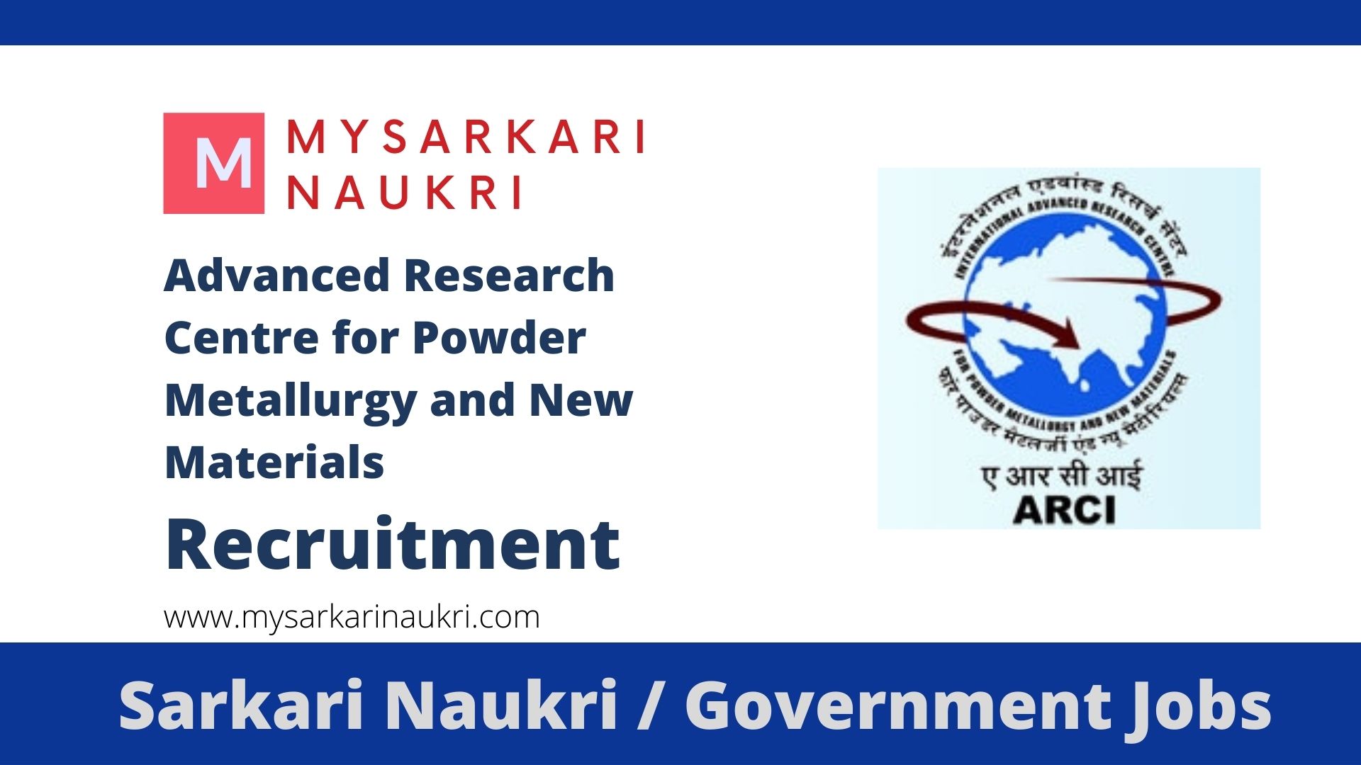 ARCI Recruitment 2023 arci.res.in Jobs