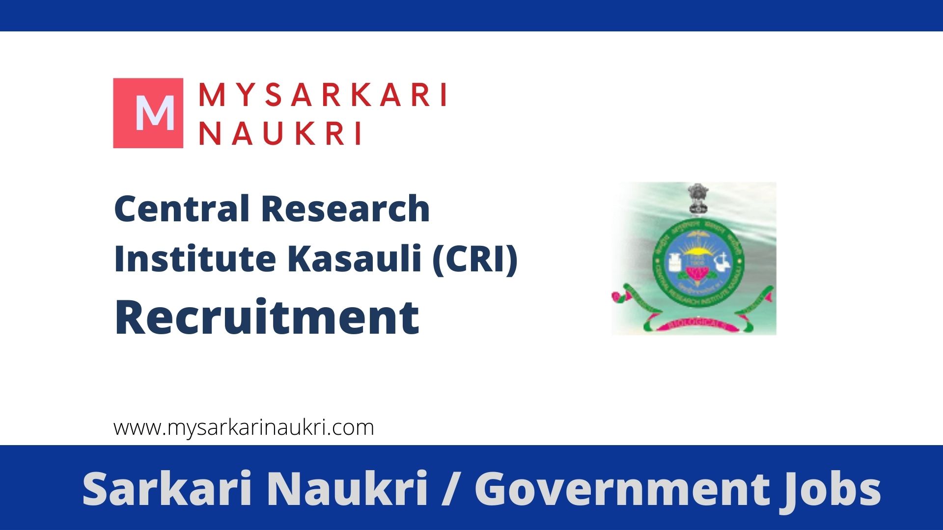 Central Research Institute Kasauli Recruitment 2022 For Auxiliary Staff MySarkariNaukri