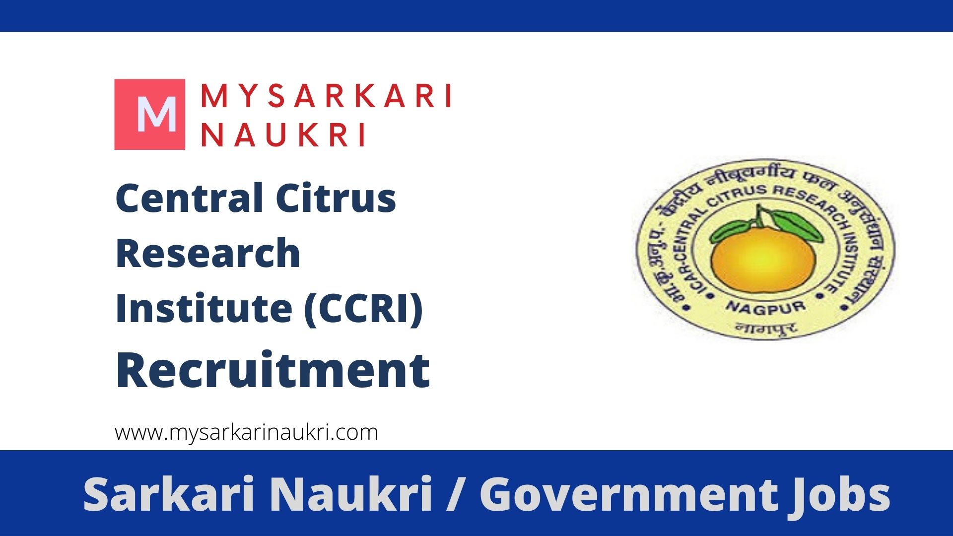 CCRI Recruitment 2022 Central Citrus Research Institute