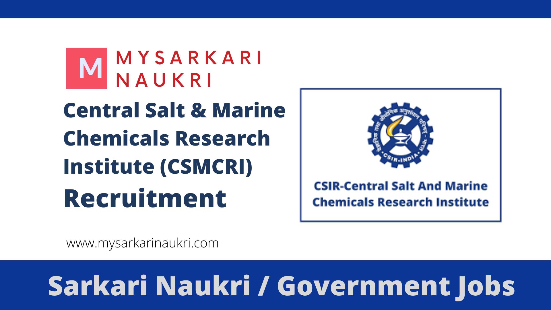 CSIR-CSMCRI Recruitment 2026: Career Guide & Vacancy Details